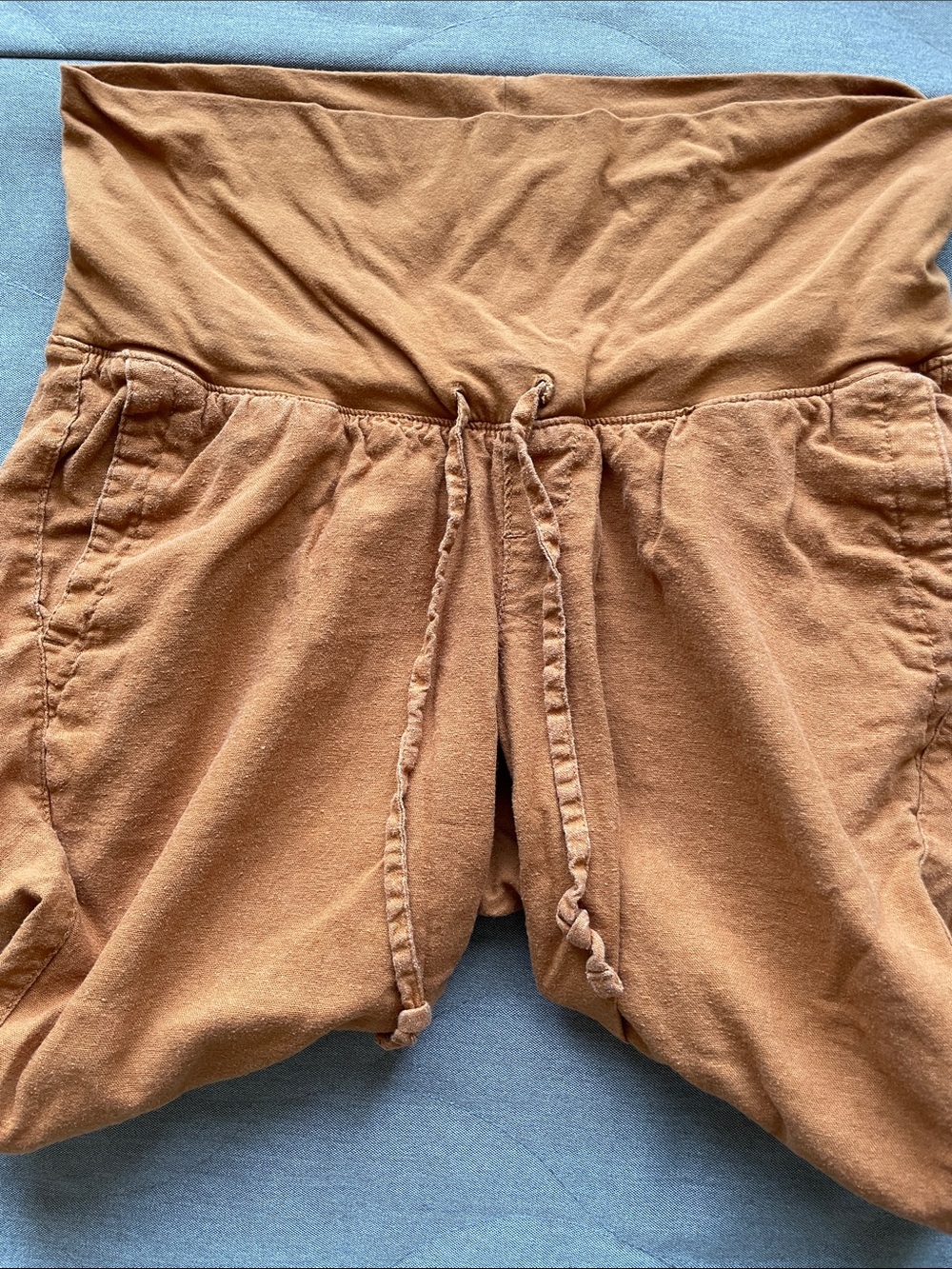 Old Navy Rust Orange Drawstring Linen-blend Joggers - Picture 5 of 9